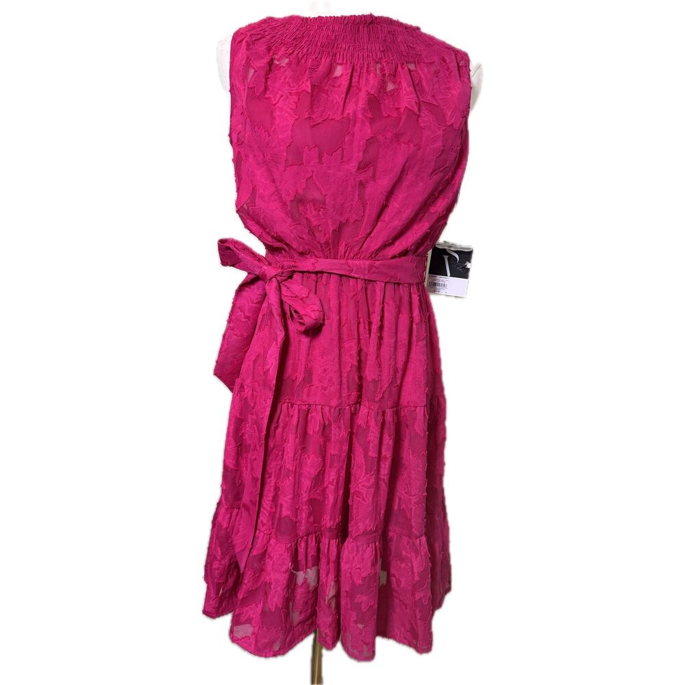 Simply Vera Mesh & Applique Sleeveless Dress, Raspberry/Hot Pink, Size XS, NWT